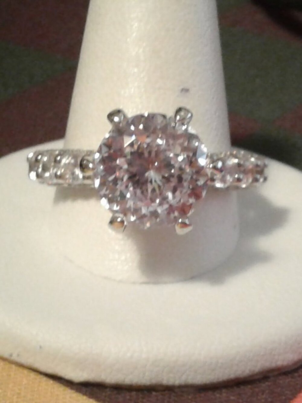 Bella Luce Platinum Plated Engagement Ring 10.27ctw. Size 10
